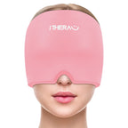 I-THERA-U Migraine Relief Cap, Migraine Ice Head Wrap, Headache Ice Hat, Cold Therapy Headache Relief Cap for Migraine Eyes Mask Pink Headache Ice Pack for Puffy Eyes, Tension, Sinus & Stress Relief