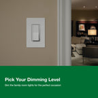 Lutron Diva LED+ Dimmer Light Switch for Dimmable LED, 150 Watt, Single-Pole or 3-Way, DVCL-153P-WH, White