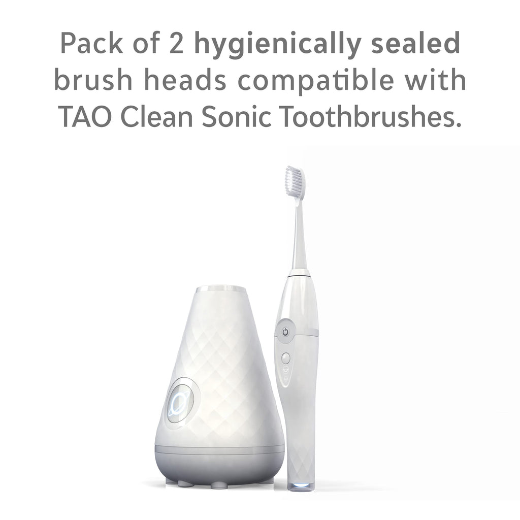 TAO Clean Sonic Electric Toothbrush Replacement Heads (2-Pack) – Whitening Head – Replacement Heads for The TAO Clean Electric Toothbrush and Docking Station
