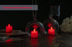 LANKER 24 Pack Flameless Led Tea Lights Candles - Flickering Red Battery Operated Electronic Fake Candles – Decorations for Wedding, Party, Christmas, Halloween (Red)