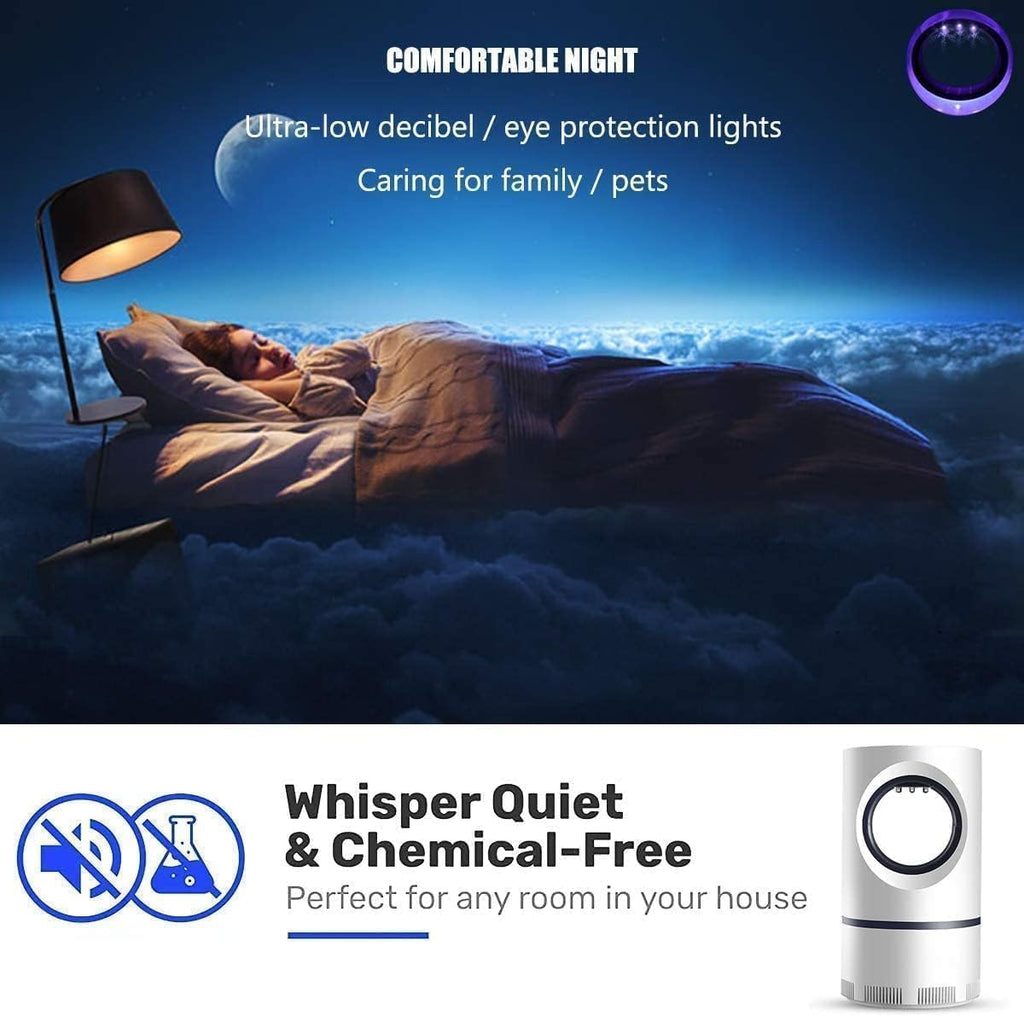 Bug Zapper Indoor, USB Mosquito Zapper Indoor, UV Light Mosquito Lamp Traps Mosquito Flying and Insects, Mosquito Killer for Home, Indoor, Outdoor, Patio (White)