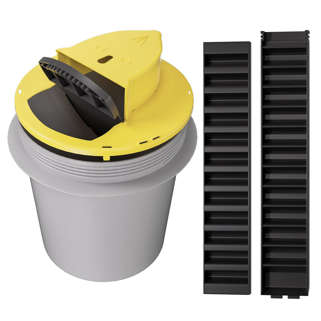 Mouse Trap Bucket - Multi-Catch, Auto-Reset, Humane or Lethal Rat Trap - Mouse Traps Indoor for Home - No Chemicals or Glue Needed - Durable ABS Material - 5 Gallon Bucket Compatible