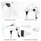 ARTDOT Magnifying Glass with 4 LED Lights, 2 Levels Adjustable Brightness,USB Rechargeable Hands Free Head Magnifier Glasses as Diamond Painting Accessories for Handicraft,Diamond Art,Jewellery Making