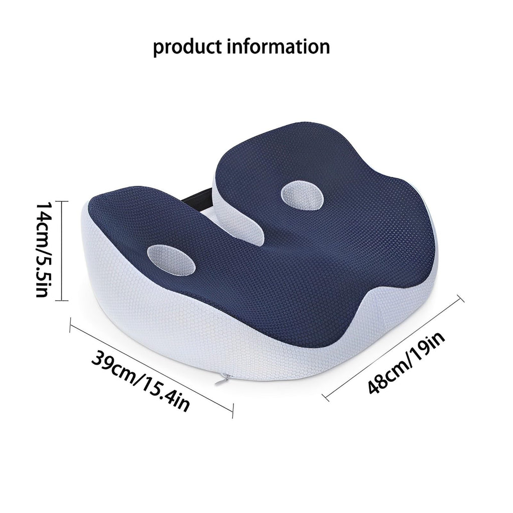 Janemiri Seat Cushion, Seat Cushion for Sit Bone and Back Pain Relief, Butt, Tailbone, Hip, Hamstring, Posture Support - Memory Foam Comfort Ischial Tuberosity Pillow (Black)