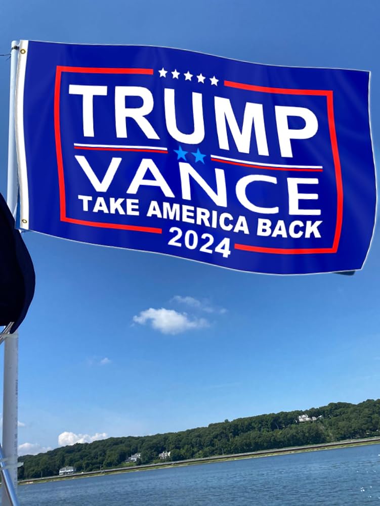 ERT Trump and Vance 2024 Flag 3x5FT Make America Great Again Trump and Vance 2025 Flag White Banner with Brass Grommets MAGA