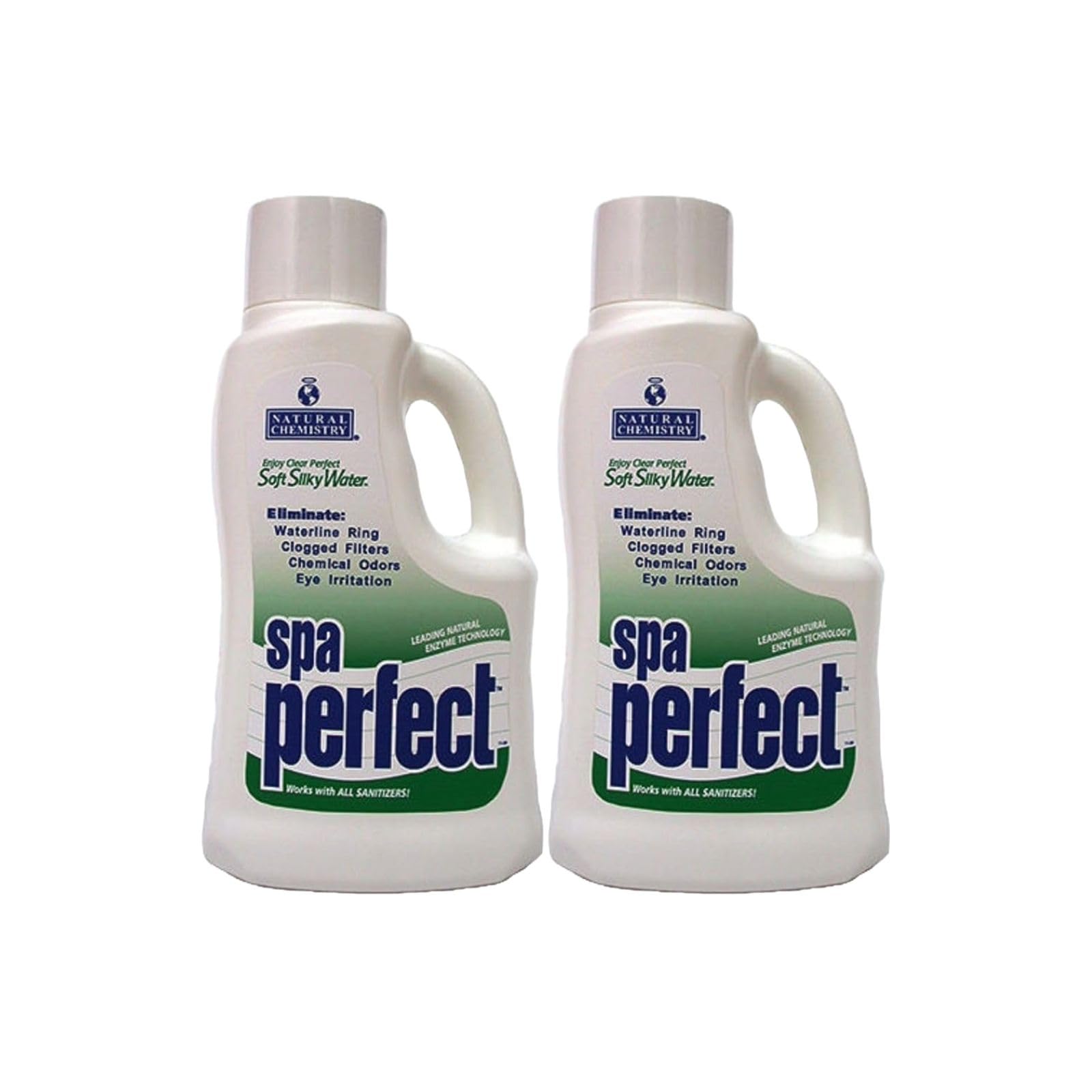 Natural Chemistry Spa Perfect, 2 Liter, Pack of 2, Makes Water Feel Soft and Silky, Removes Waterline Ring, Clogged Filters and Eye Irritation, Works with All Sanitizing Systems