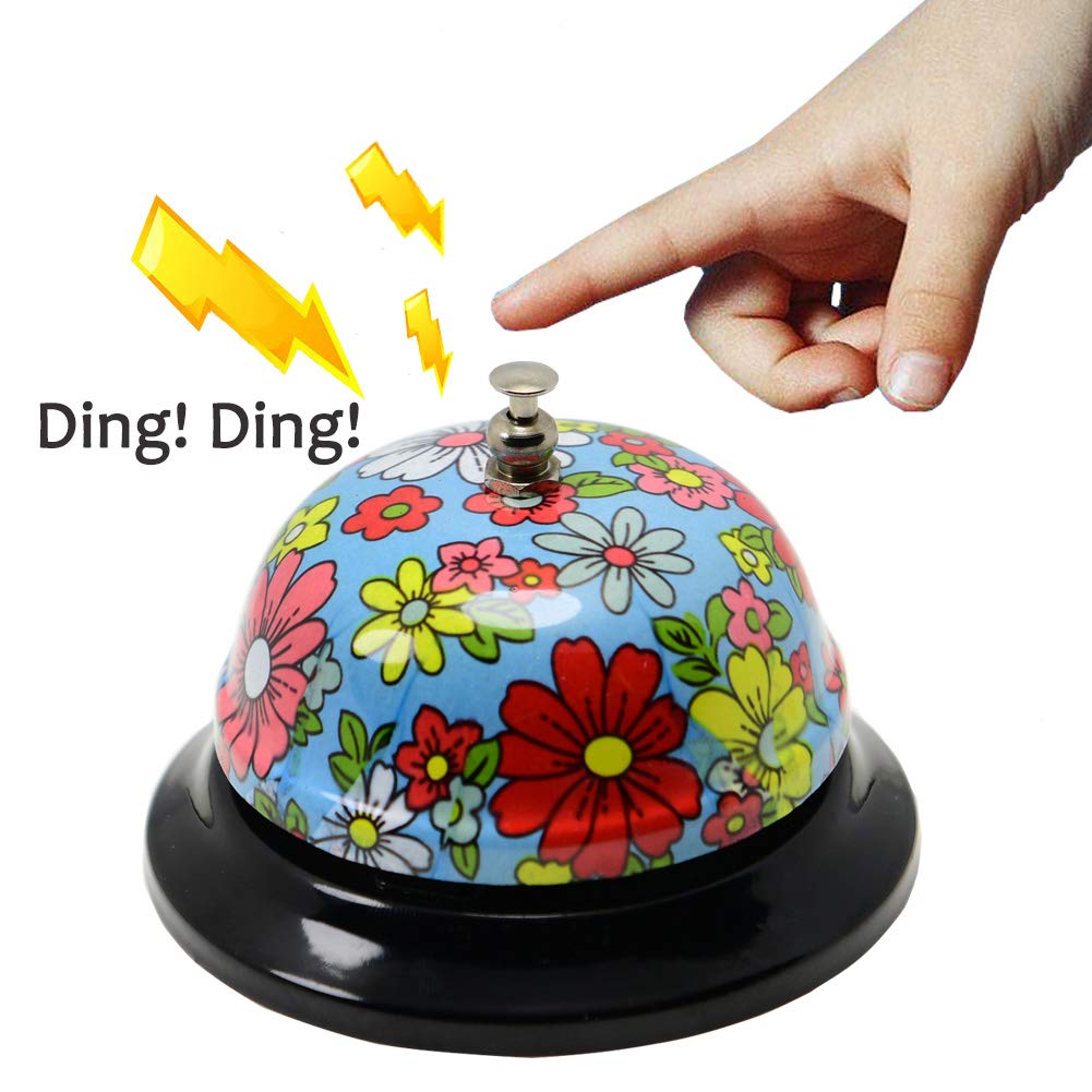 WEKOIL Call Bell Desk Service Bell Ding Bell for Restaurant Hotel Room Kitchen Party Office Receptionist Elderly Teachers Chef Large Cute Bell,3.3 inch