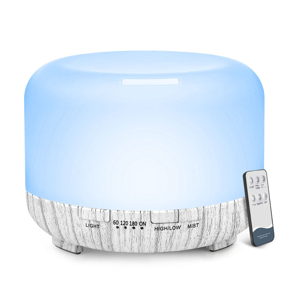 Essential Oil Diffuser, YIKUBEE Diffuser, 500ml Oil Diffuser, Humidifier with Remote Control, Aromatherapy Diffusers for Home, Diffusers for Essential Oils Large Room