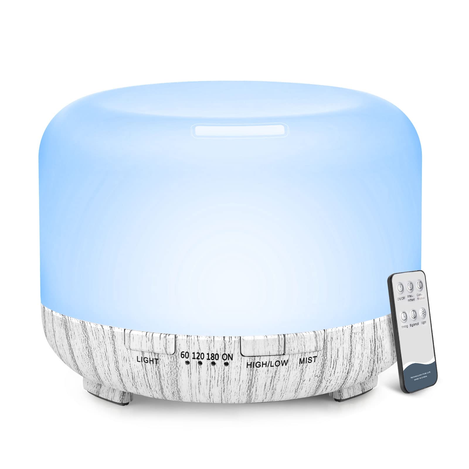 Essential Oil Diffuser, YIKUBEE Diffuser, 500ml Oil Diffuser, Humidifier with Remote Control, Aromatherapy Diffusers for Home, Diffusers for Essential Oils Large Room