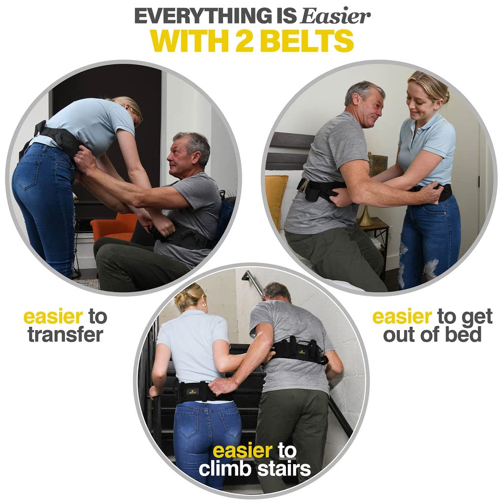 Medical king Transfer Belt Fle to unlock - 50" holds up 500 LBS - or Lifting Seniors - Gait Belt With 6 Handles - Great lift belt for elderly, therapy, handicap etc. walking & standing - easy buck