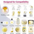 Nenesupply 17mm Oval Flanges Compatible with Medela Breast Pump Parts Replace 17mm Medela Flange Accessories. Work with Pump in Style Parts Symphony Parts Swing Maxi Harmony and Personalfit Flex