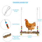Longer Chain Chicken Toys for Coop Accessories 7PCS, Chicken Swing Ladder Perch roosts, Chicken Xylophone Mirror with Bells Vegetable Fruits Hanging Chicken Feeder for hens Bird Parrot