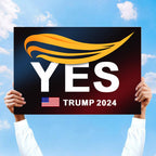 Oligei Trump Yard Signs, Trump 2024 Yard Sign 18" X 12", YES Trump Yard Signs 2024 Double Sided Fade Resistant, Take America Back Trump Signs for Yard Heavy Duty Metal H-Frames
