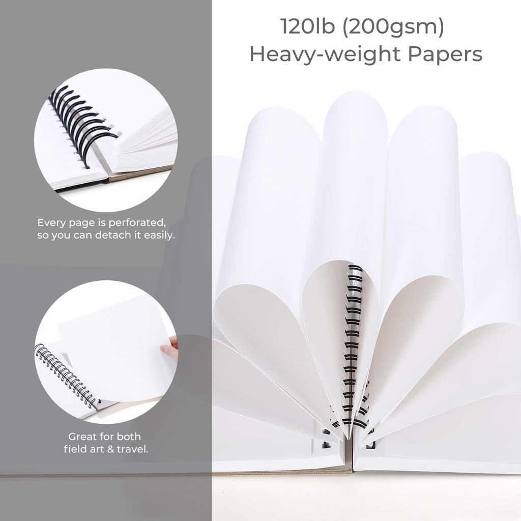 Art Marker Paper Pad, Ohuhu 8.9"x8.3" Portable Square Size, 120 LB/200 GSM Drawing Papers, 60 Sheets/120 Pages, Spiral Bound Drawing Book for Alcohol Markers Christmas Gift