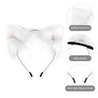 SMILETERNITY Handmade Fox Wolf Cat Ears Headwear Costume Accessories for Halloween Christmas Cosplay Party (White)