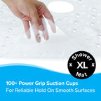 SlipX Solutions Case Pack - Square Shower Mat, Extra Large 27"x27", Non-Slip Stall Mat for Elderly & Kids Standing Bath Tub Mat, Machine Washable, Suction Cups, Clear, Case of 4