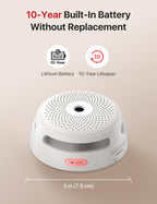X-Sense Mini Smoke Alarm, 10-Year Battery Fire Alarm Smoke Detector with LED Indicator & Silence Button, XS01