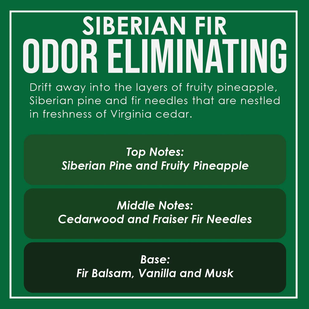 Siberian Fir Two Pack Odor Eliminating Highly Fragranced Candle - Eliminates 95% of Pet, Smoke, Food, and Other Smells Quickly - Up to 80 Hour Burn time - 12 Ounce Premium Soy Blend