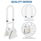 HEPO Grab Bars for Bathtubs and Showers, Adjustable Bathtub Safety Rail for Seniors, Tub Grab Bar for Bathroom, Assistance Bathtub Handle Clamp for Elderly Bath Support, White