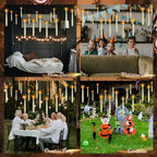 AFINETH Flameless Floating Candles with Wand, Magic Hanging Candles, Flickering Floating LED Candles, Ivory Battery Operated Electric Taper Candles for Halloween Christmas Birthday Theme Party, 12 PCS