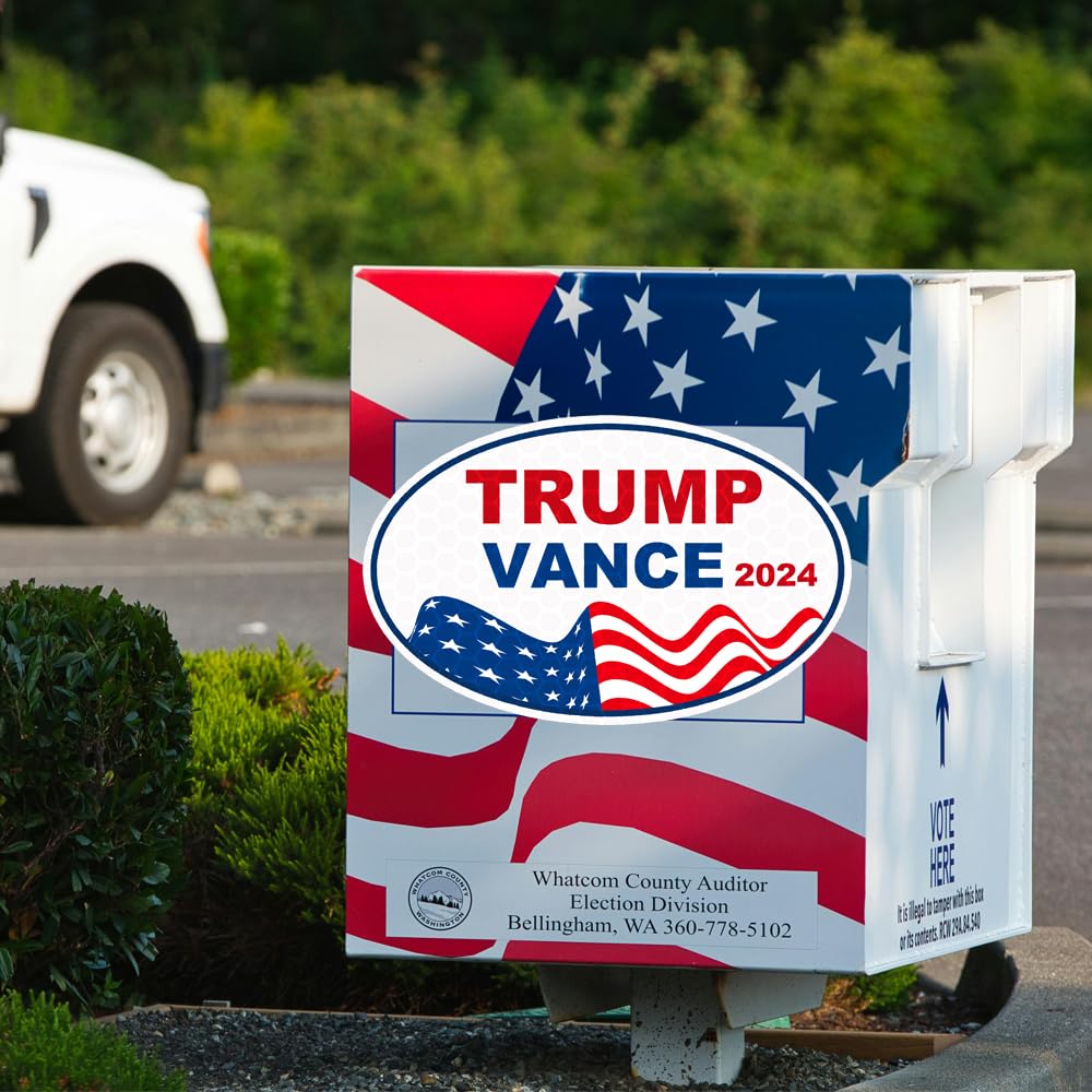 2 Pack Trump Vance 2024 Magnet, Reflective Magnetic Car Bumper, Donald Trump JD Vance President 2024 Car Magnet, 9.37" x 5.82"