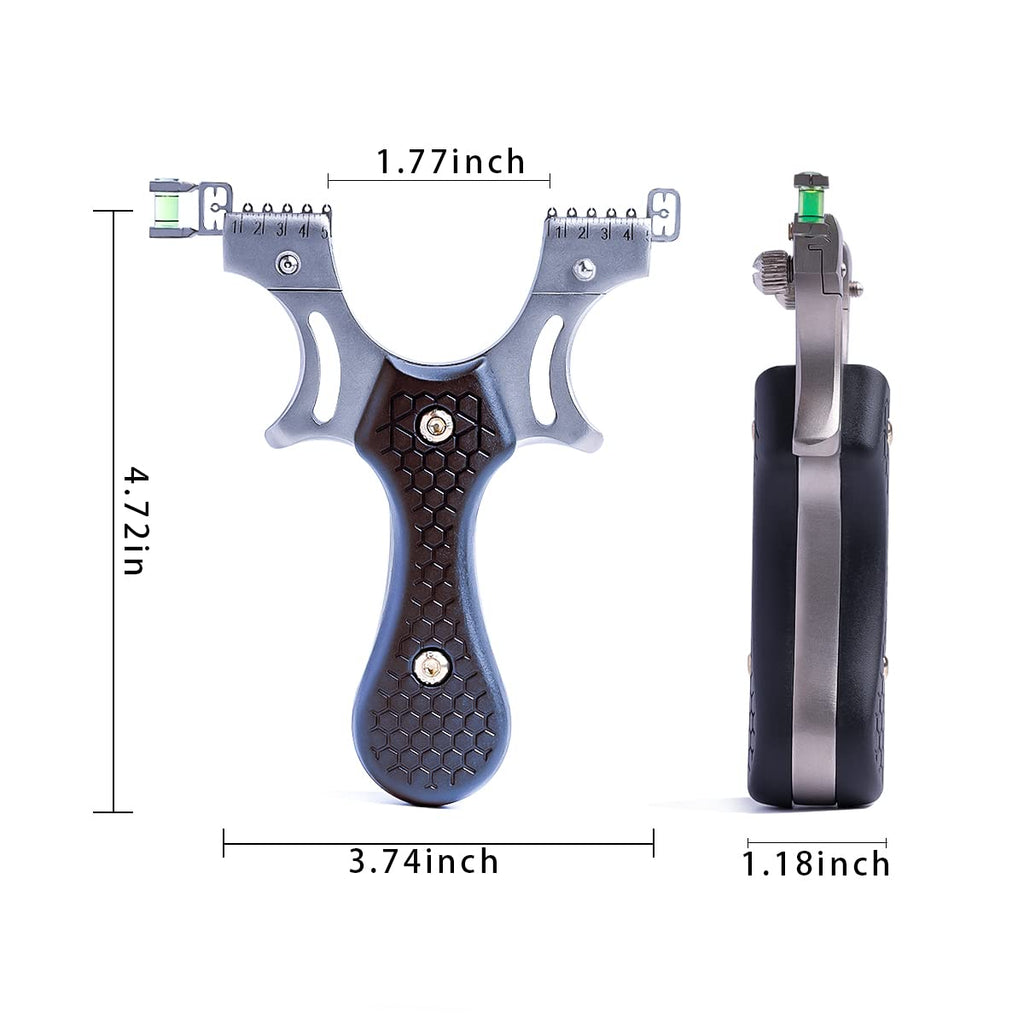Outdoor Professional Solid Slingshot Set for Hunting Stainless Steel High Velocity Catapult Sling Shot for Adults with 1 Ammo Pouch 100 Slingshots Ammo Balls & 10 Rubber Bands & 4 Target
