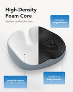 HUANUO Seat Cushion for Office Chairs, Extra Large Desk Chair Cushion for Back Pain Tailbone Pain Relief, Ergonomic Memory Foam Car Seat Cushion, Wheelchair Cushions for Long Sitting, Anti-Slip Bottom