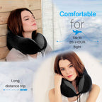 Travel Pillow, Best Memory Foam Neck Pillow Head Support Soft Pillow for Sleeping Rest, Airplane Car & Home Use (Black)