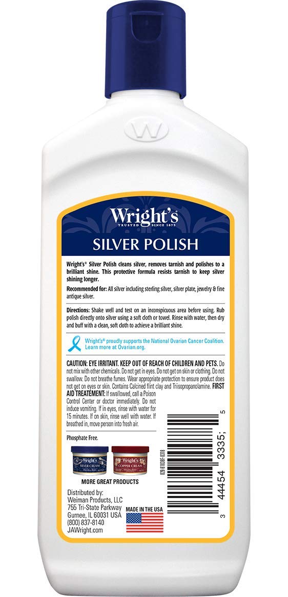 Wright's Silver Cleaner and Polish - 7 Ounce (2 Pack) Ammonia-Free - Use on Silver, Jewelry, Antique Silver