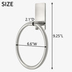 STWWO Brushed Nickel Towel Ring, Hand Towel Holder for Bathroom, Self Adhesive Hand Towel Rings for Bath, Kitchen, RV, No Drill Hole
