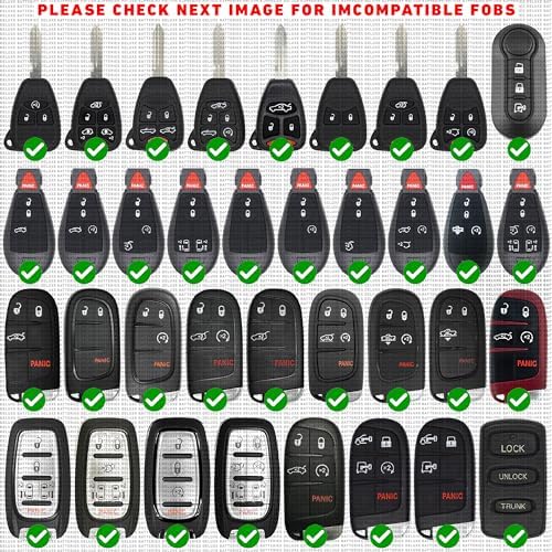 Key Fob Replacement Batteries for Jeep Dodge Ram Chrysler (Cherokee Caravan Town & Country Charger Compass Durango Challenger Journey Renegade Pacifica Patriot) Remote Fobik (2-Pack) (Check Fit Guide)
