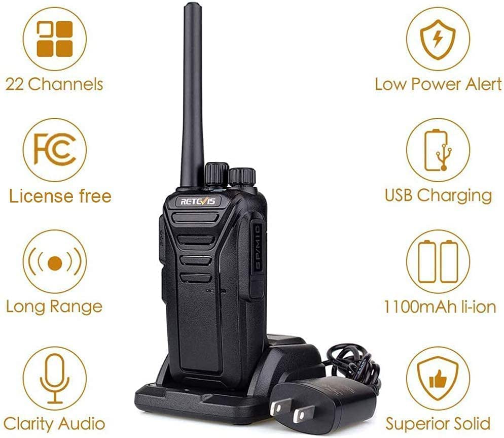 Retevis RT27 Walkie Talkies with Earpiece,Two Way Radios Rechargeable,USB Charging VOX Handsfree,2 Way Radio Long Range for Family Road Trip Camping Hiking Skiing(3 Pack)