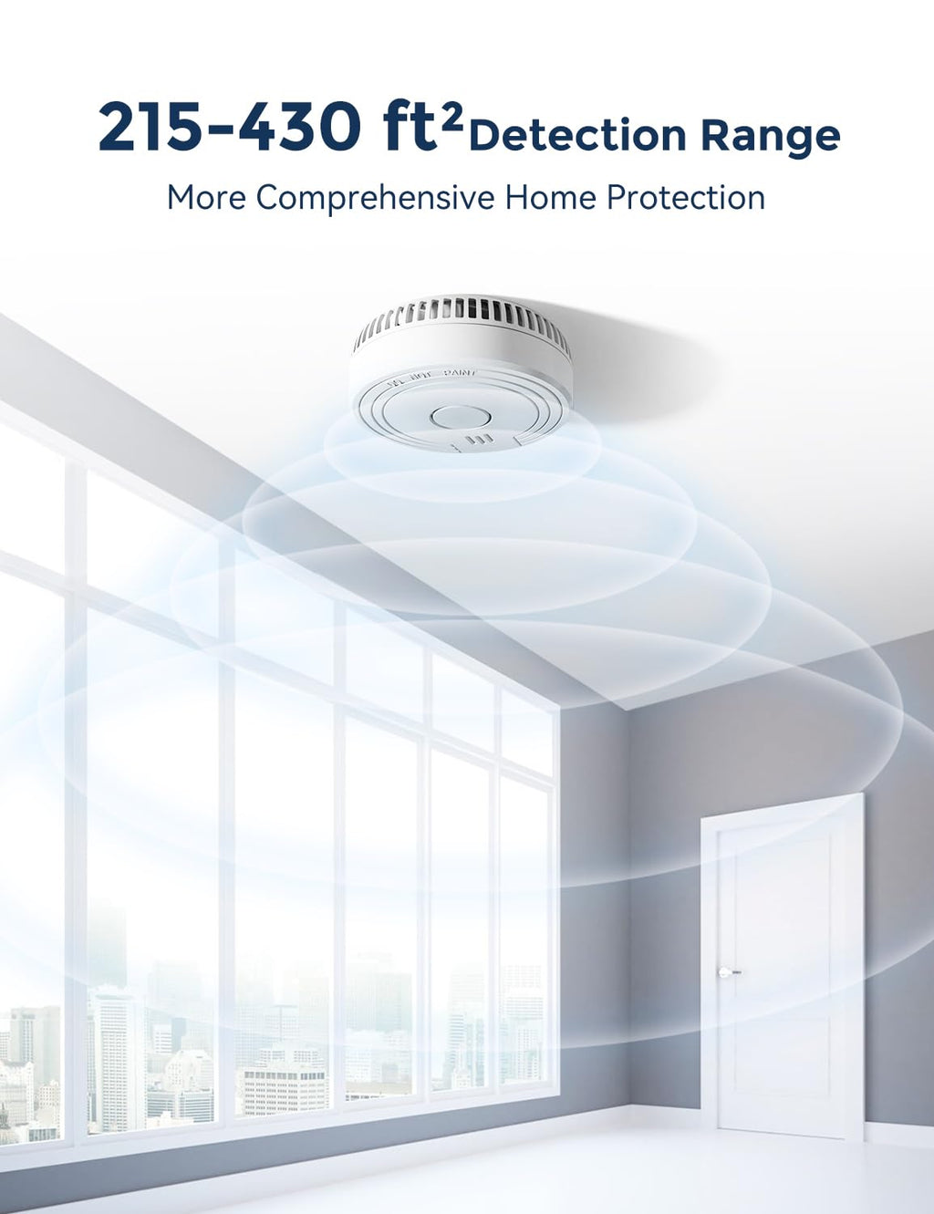 Ecoey Smoke Alarm Fire Detector, Battery Included Photoelectric Smoke Detector with Test Button and Low Battery Signal, Small Fire Alarm for Home, Bedroom FJ136GB, 12 Packs