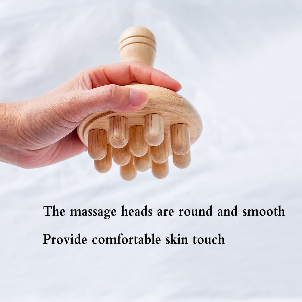 xukele Wood Therapy Mushroom Massage Tools, Wooden Mushroom Massager, Anti Cellulite Lymphatic Drainage Therapy Massage Cup Tools for Body Shaping