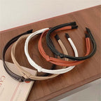 WOVOWOVO 5 Pcs Thin Leather Headbands for Women, Cute Knotted Head Bands for Women’s Hair Womens Headbands Fashion Black Brown White Headbands for Girls Womens Hair Accessories