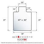 Floortex® Ultimat® Polycarbonate Lipped Chair Mat for Carpets up to 1/2" - 35" x 47"