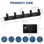 Black Hat and Coat Wall Mount Rack 5 Hooks for Robes, Bags, Keys, and Towels Bathroom Towel Hanger Organizer (1 Pack)