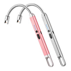 MEIRUBY 2 Pack Lighter Electric Candle Lighter Birthday Gifts for Women Mom Wife Men, Long Electronic Rechargeable USB Lighter Arc Windproof Flameless Lighters for Candle Camping BBQ