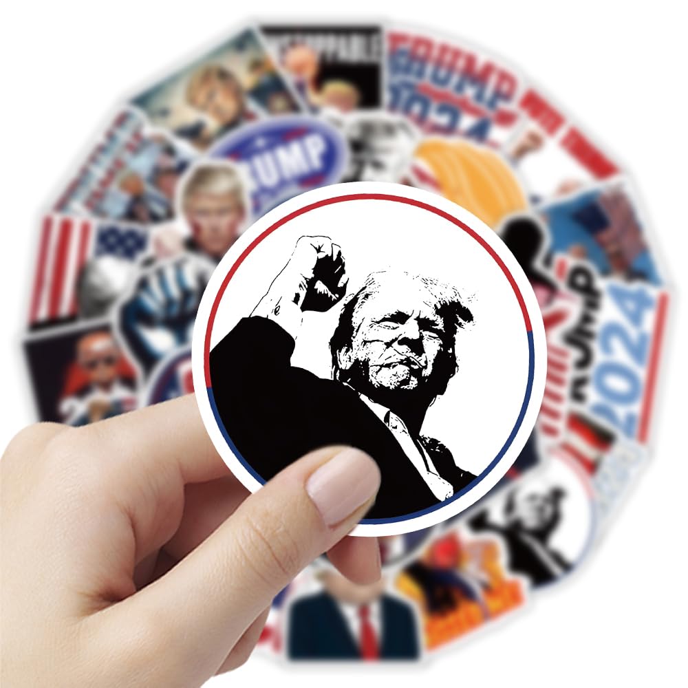 50pcs Trump Stickers 2024 Trump Decals for Laptop, Water Bottle, Bumper, Helmet, Phone
