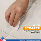 PentaUSA Tile Grout Repair Kit - White Premixed Acrylic Sanded Grout Filler for Bathroom, Shower, and Kitchen, Water-Resistant Tube with Applicator, Fills Cracks and Gaps, Fast Drying (8.8oz / 250g)