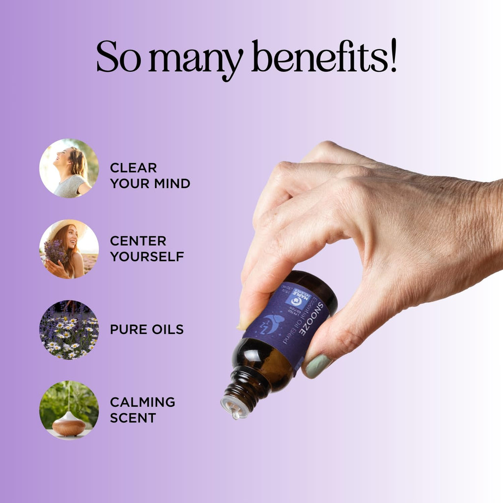 Sleep Essential Oil Blend for Diffuser - Snooze Blend Essential Oil for Sleep with Roman Chamomile Lavender Cedarwood and More - Aromatherapy Oil Blend for Nighttime Relaxation