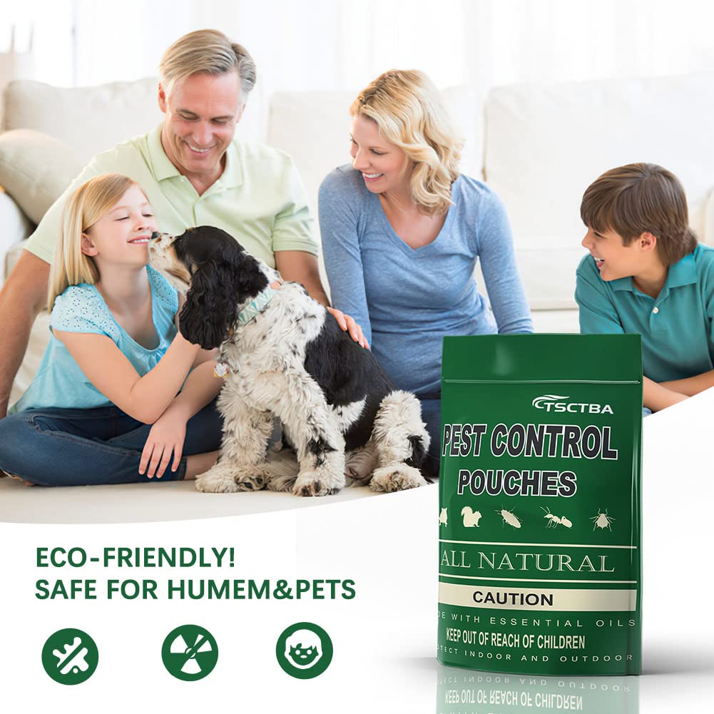 TSCTBA Pest Control Pouches,Peppermint Oil Pest and Rodent Repellent,Mouse/Rat/Mice Repellent,Mosquito Repellent, Naturally and Strongly Repel Spider,Roach,Bugs,Insect,Ant, & Other Pests -8P