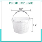 Neowah 8" Pool Skimmer Basket for Inground Pool, Compatible with Pentair U-3 Skimmer Basket 08650-0007 and Hayward SP1070 SPX1070E Pool Basket,with Built-in Brass Weight, Handle and Rubber Grip