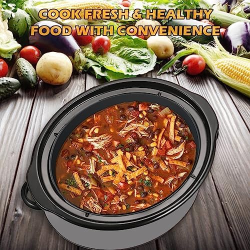 4QT Oval Silicone Slow Cooker Liner Compatible With Crock Pot & Hamilton Beach Crockpot Liners, Reusable, Dishwasher Safe Suitable For Most 4 Quart Crockpot Divider Insert Accessories.