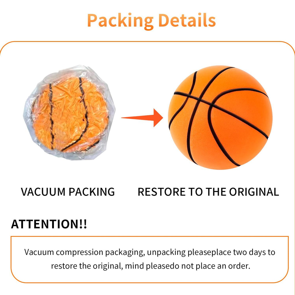 Silent Basketball, Silent Basketball Dribbling Indoor, 2025 Upgrade Silent Basketball 7-24cm/9.44in Dunk Basketball Indoor Training, Silent Swish Basketball(Adult Basketball)