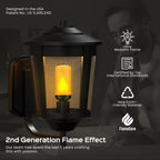 Hompavo Gen2 LED Flame Light Bulbs, Like Real Fire 4-Mode Flickering Light Bulbs with Upside Down Effect, E26 Flame Bulb for Halloween Christmas Party Patio Porch Home Indoor & Outdoor Decorations, 4
