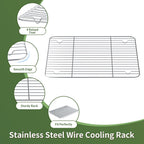 Baking Sheet with Wire Rack Set: 3 Baking Pans + 3 Cooling Racks for Cooking and Baking - Stainless Steel Nonstick Bacon Pans for Oven, Warp Resistant & Heavy Duty & Rust Free