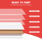 Simetufy 42 Pack Canvas Boards for Painting 8 x 10 inch Canvas Panels Blank - Gesso Primed Acid-Free 100% Cotton for Acrylics Oil Watercolor Tempera Paints