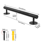 Purife 1.6 FT Black Metal Heavy Duty Stair Railing Indoor, Wall Mounted Iron Staircase Handrail - Hand Railings Kit for Garage, Basement, Porch Steps, Outdoor Deck Rails, Safety Grab Bars for Elderly