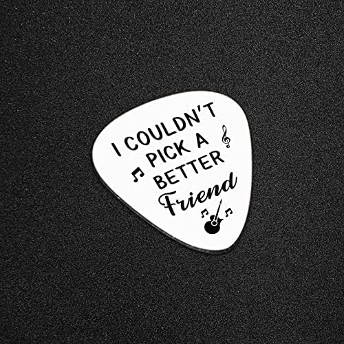 I Couldn't Pick A Better Friend,Stainless Steel Engraving Guitar Pick accessories Gift for Friend Brother Musician Guitar Player Birthday Christmas Thanksgiving Graduation Adult Gifts(Friend)